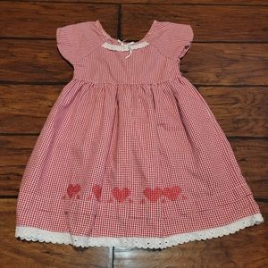 Vintage 1980s Buster Brown little girls checkered dress